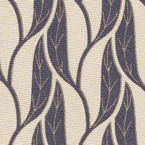 "Bladeren" Stropdas Zwart / Beige met gouden weefdraad - Afbeelding 2