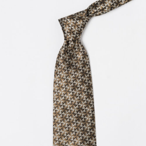 "Stars" Tie Woven Green/Brown/Gray