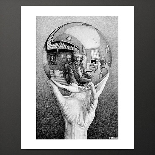 “hand With Reflecting Sphere” Mini Poster Mc Escher The Official