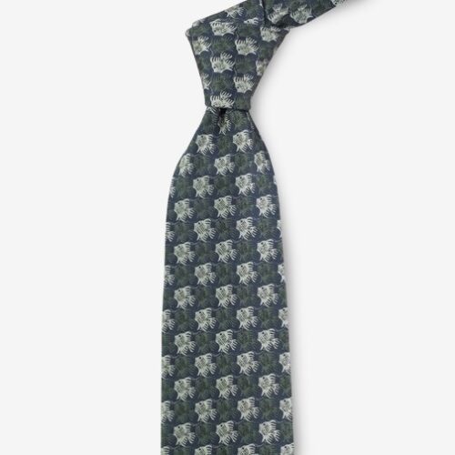 "Fish/Bird" Tie Light-/Dark Green