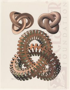 Knots. August 1965, Woodcut, printed from three blocks.