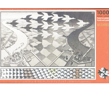 naald Boekhouder bezig Dag en Nacht” Puzzel 1000 stukjes – M.C. Escher – The Official Website