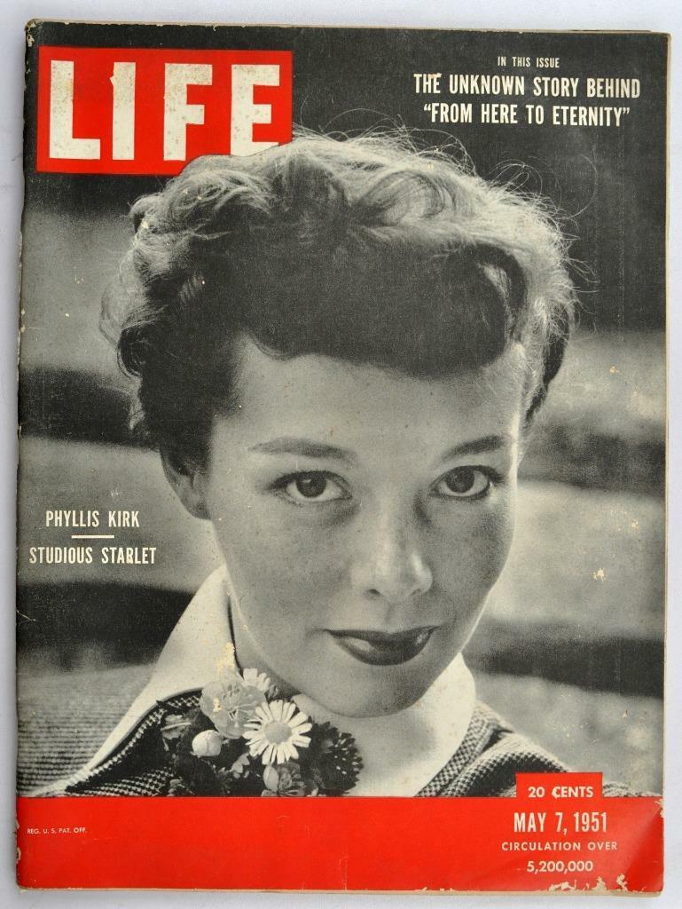 Life magazine. Журнал лайф. Филлис Кирк. Журнал лайф 1951 март. Обложка Life 1951 7мая.