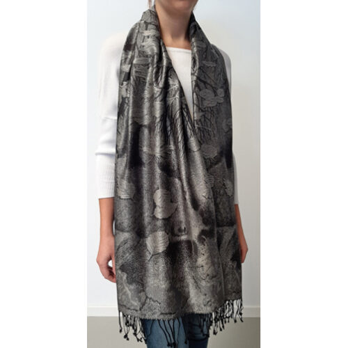 Pashmina Scarf Black/Silver - Image 3