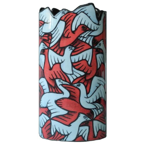 Red Black E71 pattern vase