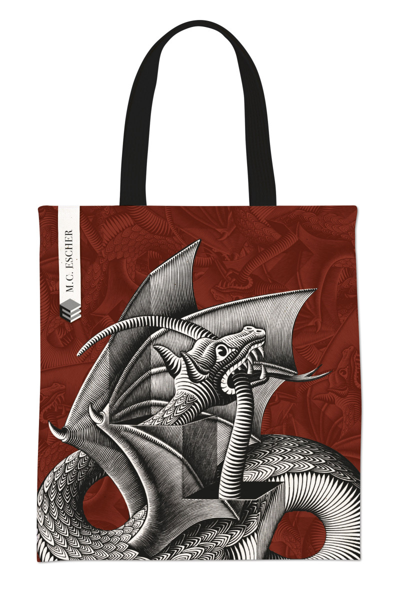 Tote bag : Dragon, Black / Red. – M.C. Escher – The Official Website